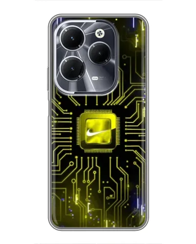 Чехол для Infinix Hot 40 с картинкой «Nike — золотая искра»