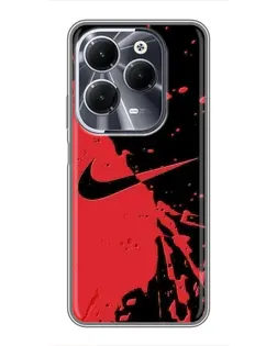 Чехол для Infinix Hot 40 с картинкой «Красные брызги Nike»