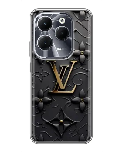 Чехол для Infinix Hot 40 с картинкой «Кожаная текстура LV»