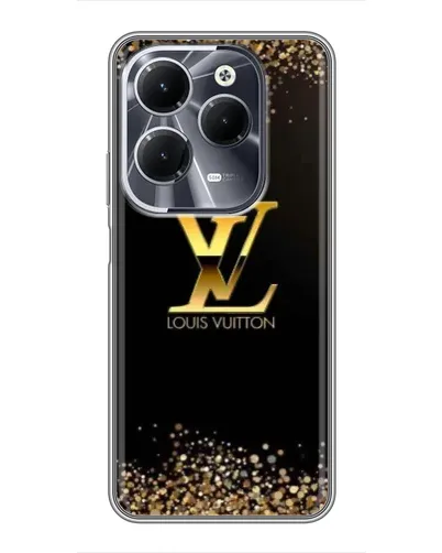 Чехол для Infinix Hot 40 с картинкой «LV — золотые искры»