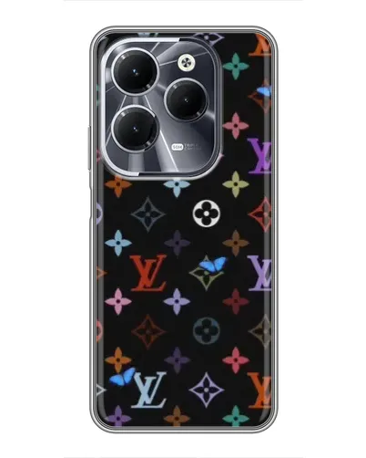 Чехол для Infinix Hot 40 с картинкой «Цветная монограмма LV»