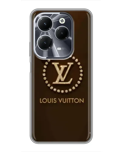 Чехол для Infinix Hot 40 с картинкой «LV — золотая печать»