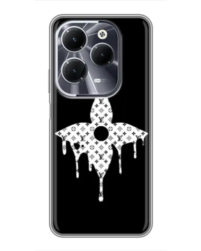 Чехол для Infinix Hot 40 с картинкой «Цветочная монограмма»