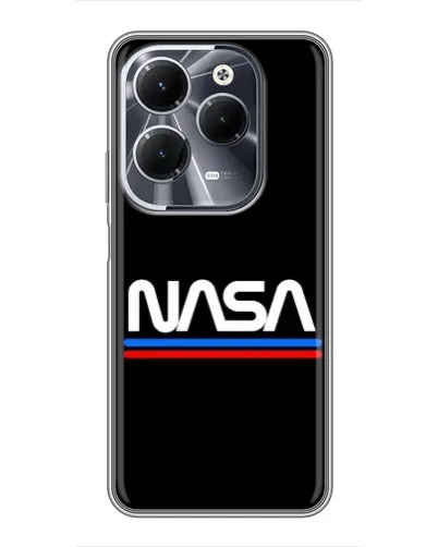 Чехол для Infinix Hot 40 с картинкой «NASA — классика Red Blue»