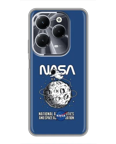 Чехол для Infinix Hot 40 с картинкой «NASA — лунная миссия»