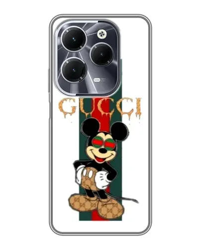 Чехол для Infinix Hot 40 с картинкой «Микки Маус Gucci — полосы» Чехол для Infinix Hot 40 с картинкой «Микки Маус Gucci — полосы»