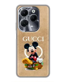 Чехол для Infinix Hot 40 с картинкой «Микки Маус Gucci — крафт»