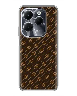 Чехол для Infinix Hot 40 с картинкой «Gucci — золотые диагонали»
