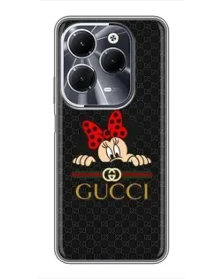 Чехол для Infinix Hot 40 с картинкой «Минни Маус Gucci — черный»