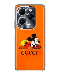 Чохол для Infinix Hot 40 з картинкою «Міккі Маус Gucci — помаранч»