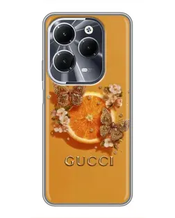 Чохол для Infinix Hot 40 з картинкою «Gucci — золоті метелики»