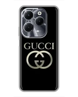 Чохол для Infinix Hot 40 з картинкою «Gucci — золото на чорному»