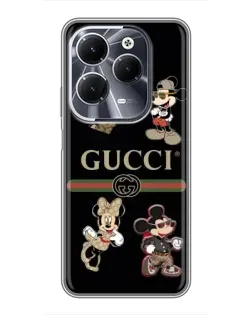 Чохол для Infinix Hot 40 з картинкою «Gucci — герої Disney та монограма»