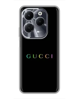 Чохол для Infinix Hot 40 з картинкою «Gucci — неоновий мінімалізм»