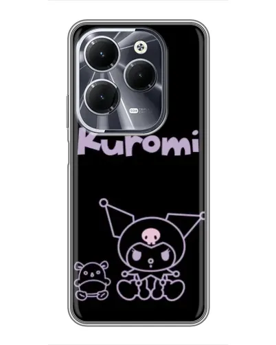 Чехол для Infinix Hot 40 с картинкой «Kuromi — черный минимализм»