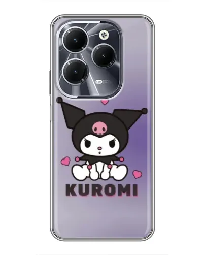 Чехол для Infinix Hot 40 с картинкой «Kuromi — фиолетовый арт»