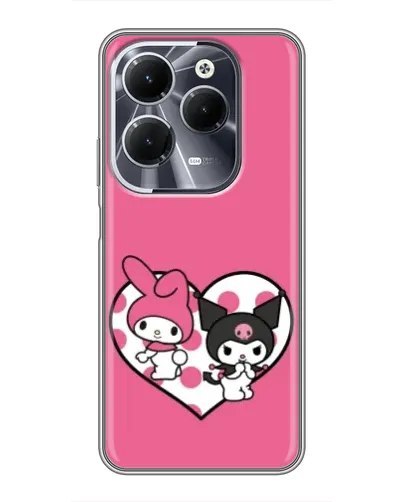 Чехол для Infinix Hot 40 с картинкой «Kuromi и My Melody»