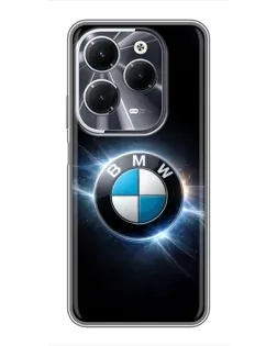 Чехол для Infinix Hot 40 с картинкой «BMW — неоновое сияние»