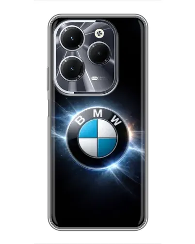 Чехол для Infinix Hot 40 с картинкой «BMW — неоновое сияние»
