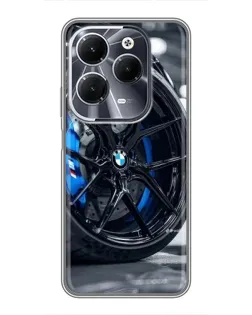 Чехол для Infinix Hot 40 с картинкой «Колесо BMW вблизи»