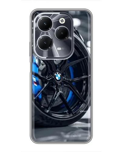 Чехол для Infinix Hot 40 с картинкой «Колесо BMW вблизи»