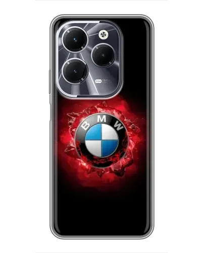 Чехол для Infinix Hot 40 с картинкой «Логотип BMW — вспышка»