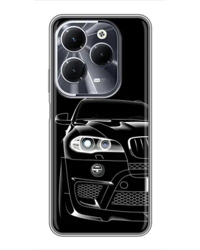 Чехол для Infinix Hot 40 с картинкой «Темный силуэт BMW»