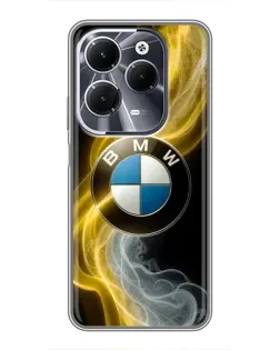 Чехол для Infinix Hot 40 с картинкой «Золотистый дым BMW»