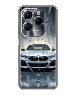 Чехол для Infinix Hot 40 с картинкой «BMW в свете фар»
