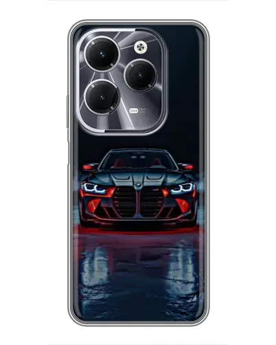 Чехол для Infinix Hot 40 с картинкой «BMW на мокрой дороге»