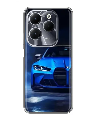 Чехол для Infinix Hot 40 с картинкой «Голубая BMW M4»
