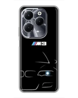 Чехол для Infinix Hot 40 с картинкой «Минималистичный принт BMW M3»