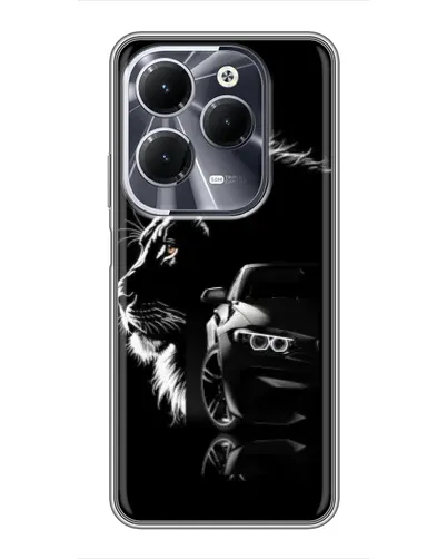 Чехол для Infinix Hot 40 с картинкой «BMW и лев»