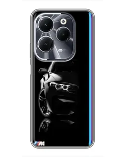 Чехол для Infinix Hot 40 с картинкой «Силуэт BMW в темноте»