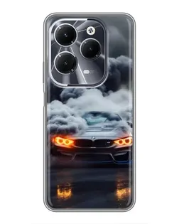Чехол для Infinix Hot 40 с картинкой «BMW в дыму»