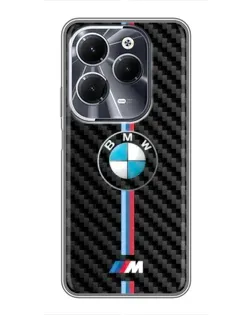 Чехол для Infinix Hot 40 с картинкой «Эмблема BMW и карбон»