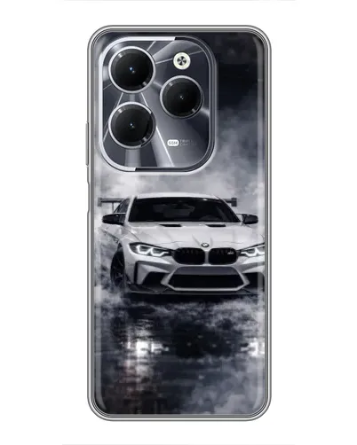 Чехол для Infinix Hot 40 с картинкой «BMW сквозь туман»