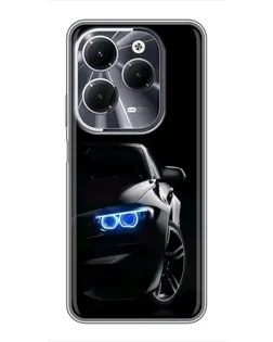 Чехол для Infinix Hot 40 с картинкой «BMW — ночной взгляд»