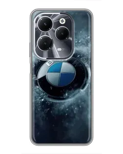 Чехол для Infinix Hot 40 с картинкой «Логотип BMW — лед»
