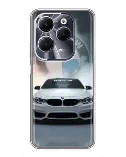 Чехол для Infinix Hot 40 с картинкой «BMW в белом дыму»