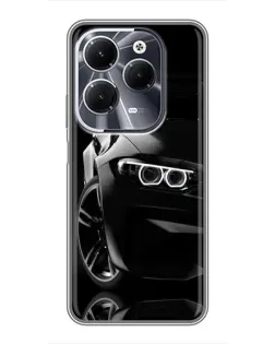 Чехол для Infinix Hot 40 с картинкой «Черная BMW — профиль»