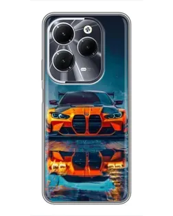 Чехол для Infinix Hot 40 с картинкой «BMW — золотая эмблема»