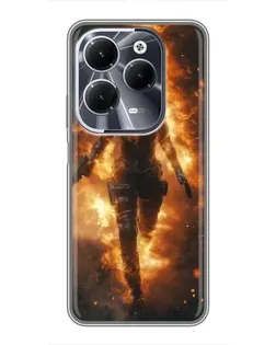 Чехол для Infinix Hot 40 с картинкой «BMW — скорость в дожде»
