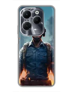 Чехол для Infinix Hot 40 с картинкой «PUBG — реалистичный герой»