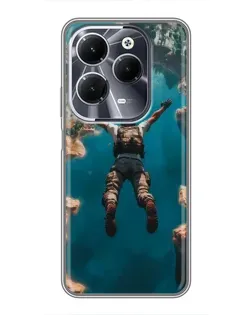 Чехол для Infinix Hot 40 с картинкой «PUBG — свободное падение»