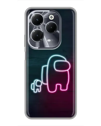 Чехол для Infinix Hot 40 с картинкой «Among Us неон-арт»