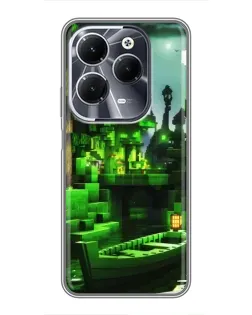 Чехол для Infinix Hot 40 с картинкой «Minecraft лесной пейзаж»