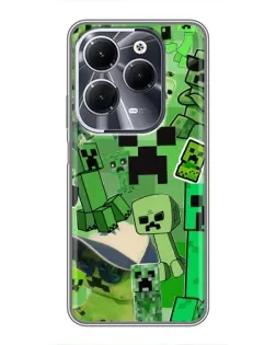 Чехол для Infinix Hot 40 с картинкой «Криперы Minecraft»