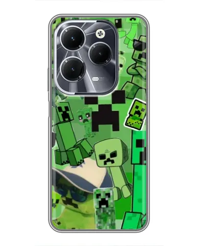 Чехол для Infinix Hot 40 с картинкой «Криперы Minecraft» Чехол для Infinix Hot 40 с картинкой «Криперы Minecraft»