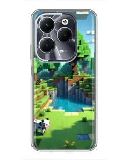Чехол для Infinix Hot 40 с картинкой «Minecraft летний день»
